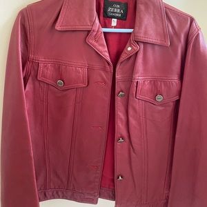 Womens red leather jacket brand new